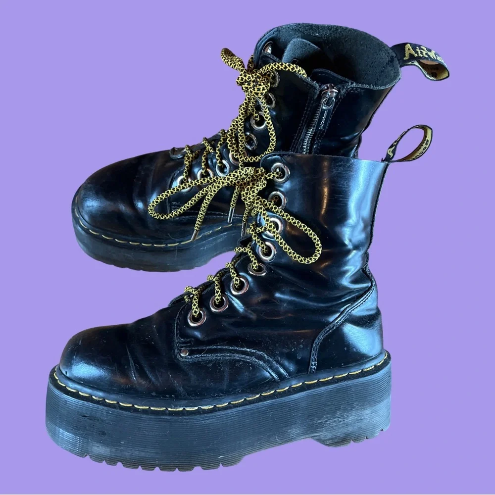 Dr. Martens Black Jadon Max Platform Boots - Picture 2 of 10